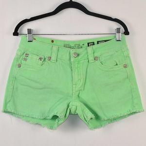 Miss Me Size 29 Neon Green Shorts